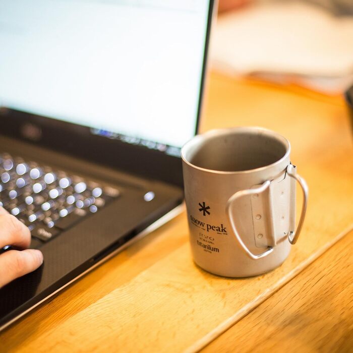 Чашка Snow Peak Titanium Double Wall 220, сіра, 220 мл, надлегка японська титанова чашка для кемпінгу та активного відпочинку