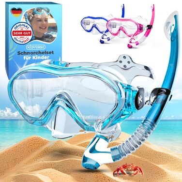 Набір для сноркелінгу KIDVERSE для дітей - Маска для дайвінгу з трубкою для дівчаток та хлопчиків - Маска для дайвінгу з ремінцем - Маска для дайвінгу - Маска для дайвінгу з трубкою для носа, набір для аквапарку для дітей 5-16 років
