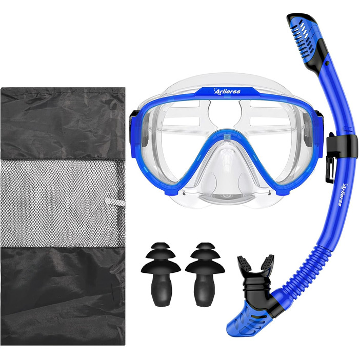 Маска для дайвінгу для дорослих, комплект для дорослої трубки з трубкою та маскою для дайвінгу, панорамна трубка із загартованого скла HD 180 із захистом від запотівання та протікання преміум-класу з сухим покриттям