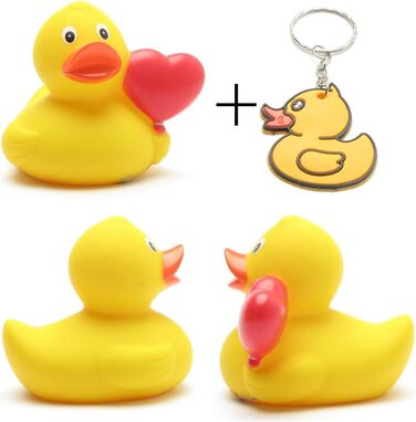 Повітряна куля Duckshop I Rubber Duck Heart I Squeaking Duck IL 8 см - в комплекті брелок Squeaking Duck