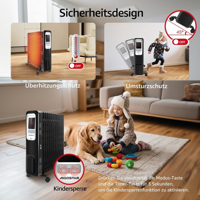 Енергозберігаючий масляний радіатор потужністю 2500 Вт, електричний РК-обігрівач з 13 ребрами, 4 режими нагріву, термостат, пульт дистанційного керування, захист від перегріву, електричний радіаторний обігрівач, 33JHH -