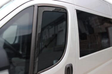 АВТОМОБІЛЕБУДУВАННЯ GP Wind Deflector Rain Deflector Підходить для Ducato з 2006 року, чорний, тонований, набір з 2 предметів, аеродинамічний, легка збірка, кріплення кліпсами, акрилове скло