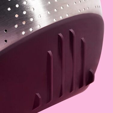 Рис з нержавіючої сталі (баклажани) Миска для миття - Друшляк для миття рису та овочів - З нековзною силіконовою ніжкою