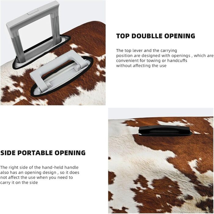 Чохол для валізи з принтом з червоної та білої яловичої шкіри BAFAFA, еластичний захист від подряпин та пилу, чорний, розмір 80