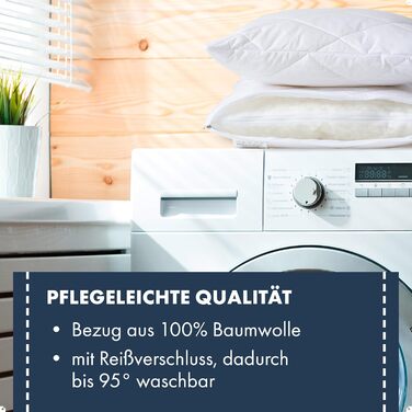 Подушка для сну на боці Moon Feeling, стьобана, надтвердий наповнювач, подушка для годування, вага наповнювача 1600 г, на блискавці, можна прати при 95C (40 x 145 см)