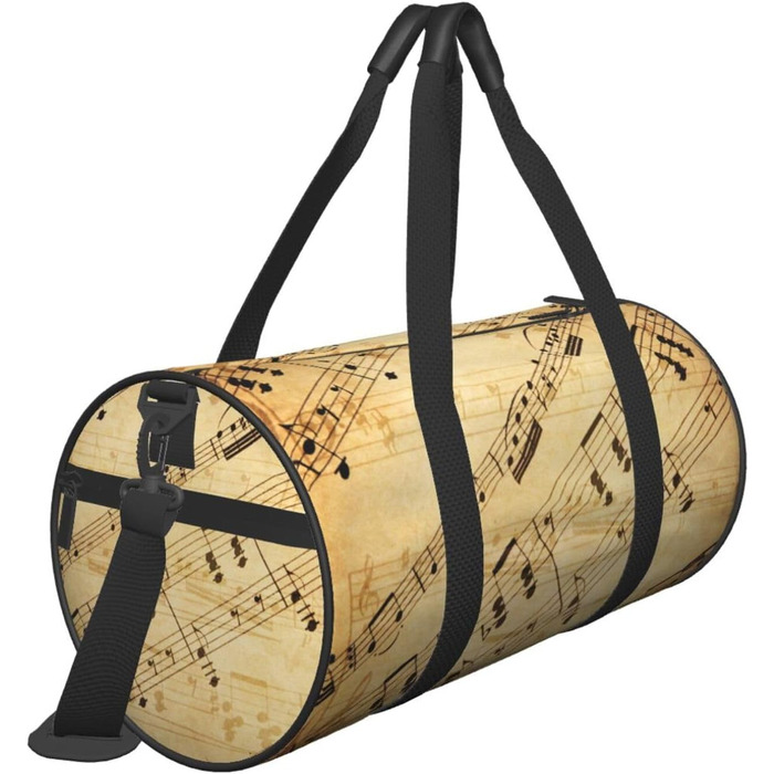 Спортивна сумка-мішок для подорожей з нотним принтом, чорна, універсальний розмір, дорожня сумка
