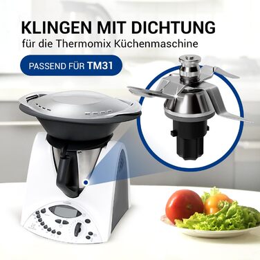 Ніж VIOKS Thermomix TM31 Заміна для Vorwerk Ніж з нержавіючої сталі Thermomix TM31 SUS420 - Кухонний комбайн TM31 Аксесуари Thermomix Vorwerk - Аксесуари Thermomix TM31 & Thermomix TM31 Запчастини Лезо блендера Tm31