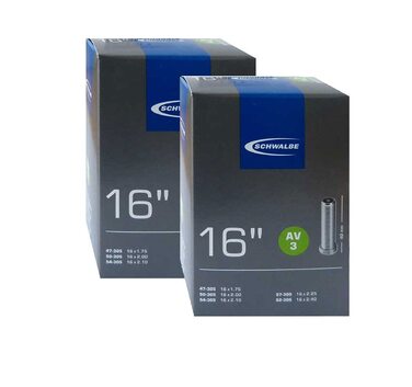 Камери Schwalbe AV3, чорні, 16 (набір з 2 шт.) одинарні