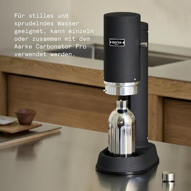 Пляшка для води Aarke To-Go з нержавіючої сталі для негазованих та газованих напоїв, сумісна з Carbonator Pro, з подвійними стінками та вакуумною ізоляцією, герметична та придатна для миття в посудомийній машині, 800 мл