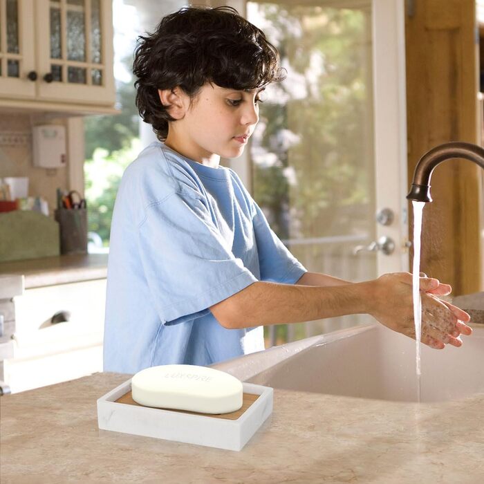 Мильниця бамбукова, прямокутна мармурова мильниця Дерев'яна мильниця з зливом Ручна мильниця Мильниця для мила Швидкосохнуча мильн