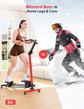 Степер для сходів YOLEO для дому, складаний степер з 3 режимами тренувань, компактний складаний кардіо-тренажер для скелелазіння з симуляцією лиж та сходами XXL, 90 попередньо зібраний Stairmaster з ручкою