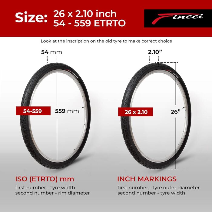 Велосипедні покришки Fincci Semi-Slick (26x2.10) з камерою