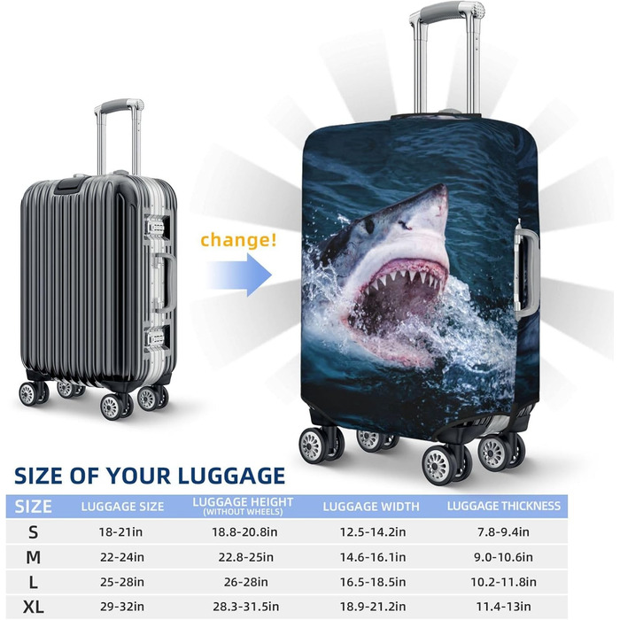 Чохол для валізи BAFAFA з принтом Морський бриз, захисний еластичний чохол від подряпин та пилу для багажу, чорний, розмір 90