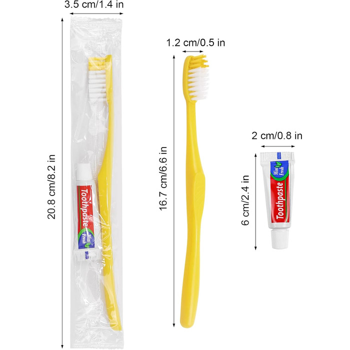 Одноразові зубні щітки із зубною пастою, 150 упаковок Жовті порожнисті одноразові зубні щітки із зубною пастою Інструкції в індивідуальній упаковці Зубні щітки із зубною пастою для готелів, сім'ї, бездомних, будинків престарілих