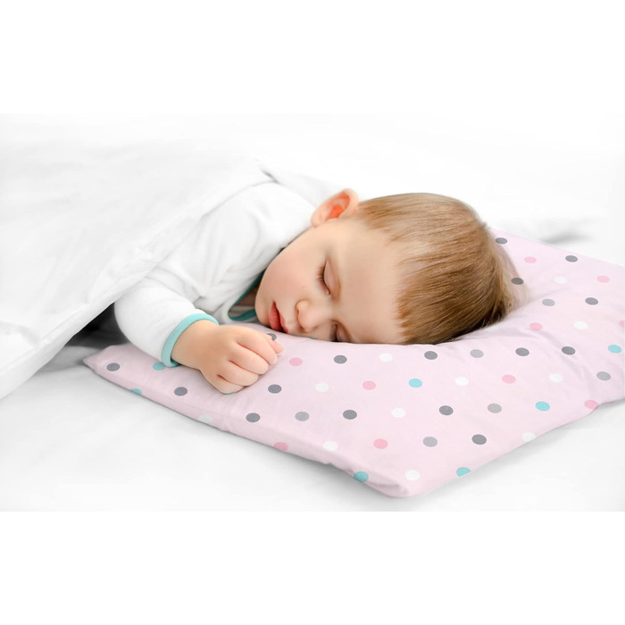 Набір з 2 м'яких подушок з бавовняною наволочкою, дитяча подушка від 1 року, дитяча подушка для дитячого ліжка, дитяча подушка, що