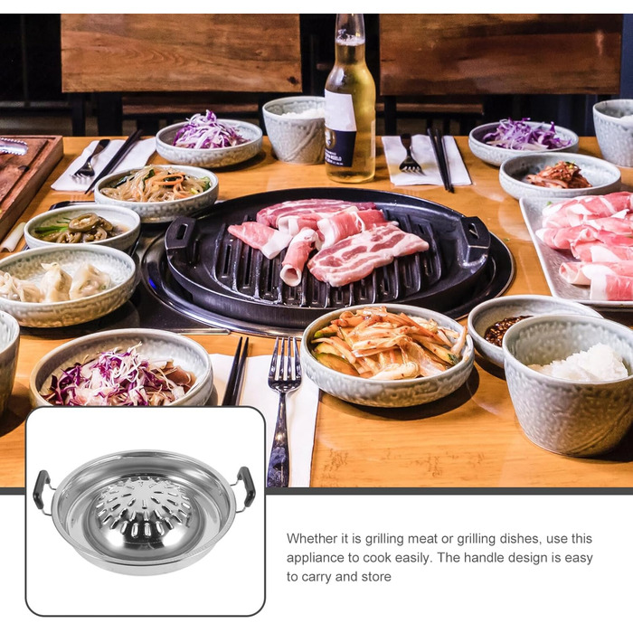 Розкішна тайсько-корейська сковорода-гриль Насадка для гриля Сковорода з нержавіючої сталі Плита з антипригарним покриттям Сковорода для кемпінгу Сковорода-гриль Кругла сковорода-гриль для гриля вдома