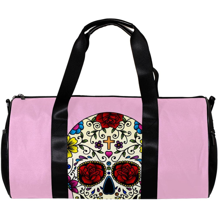 Спортивна сумка, маленька дорожня сумка, сумка для шопінгу та йоги з квітковим та череповим принтом, сумка для фітнесу на відкритому повітрі, ручна поклажа