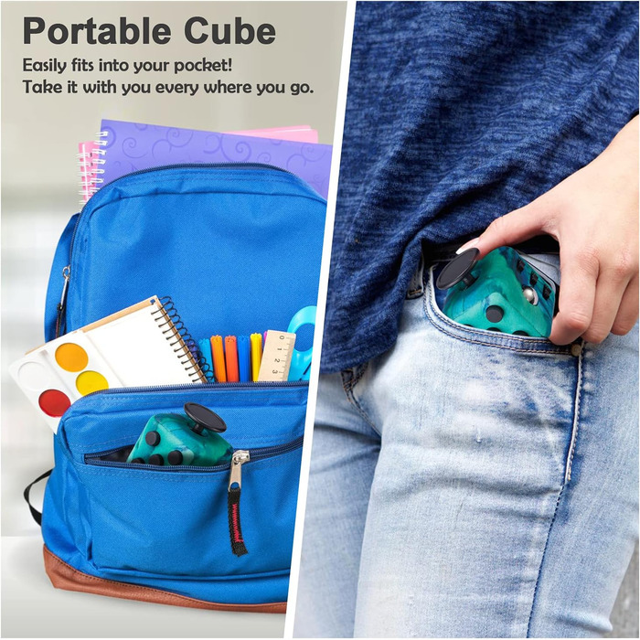 Іграшка Yetech Green Anti-Stress Cube, антистресовий кубик із функцією 6 сторін, для дітей і дорослих, засіб для зняття стресу від