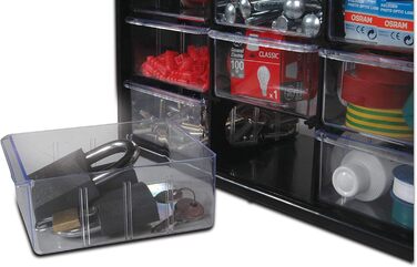 Ящик для зберігання Stanley (з 39 шухлядами, розміри 36,5 x 43,5 x 15,5 см, підходить для настінного кріплення) 1-93-981, різнокол