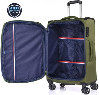 Розширюваний валіза-кейc з мяким корпусом - ручна поклажа, малий розмір 55x38x23 см, тканинний валіза на колесах, водонепроникний, з 4 колесами та TSA замком, обєм 48 літрів, чорний S Чорний