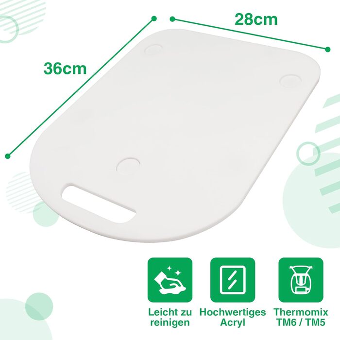 Акрилова розсувна дошка для Thermomix TM6 TM5, класична біла, швидке переміщення