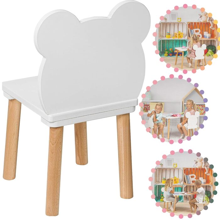 Маленький дерев&39яний стільчик для дітей, дитячий стілець/табурет/стілець, 52 x 25 x 25 см та висота сидіння 27 см, для дітей віком 3, 4, 5, 6, 7 років, натуральні дитячі меблі