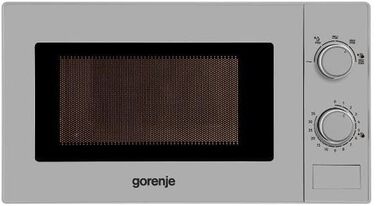 Мікрохвильова піч Gorenje MHO 20 E1S / срібло / 700 Вт / 20 літрів / Скляна стільниця/Кнопки/Скляні дверцята