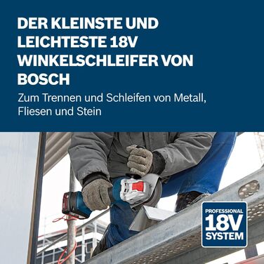 Кутова шліфувальна машина Bosch Professional 18V System GWX 18V-8 з системою X-LOCK (діаметр круга 125 мм, у комплекті набір відрі