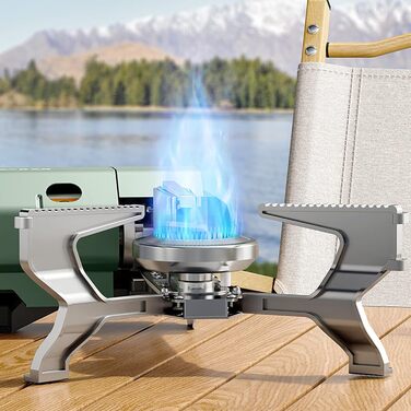 Кемпінгова плита SYFUNLV, портативна газова варильна поверхня з сумкою для перенесення, складна плита 27,5 * 10,5 см з газовим картриджем, кемпінгова плита 2,6 кВт з п'єзопідпалом, для кемпінгу, походів і вечірок (зелена)