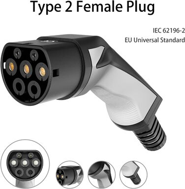 Портативний зарядний пристрій Teskee Type 2 з індикатором Кейс для перенесення для всіх електромобілів та гібридних автомобілів 3,