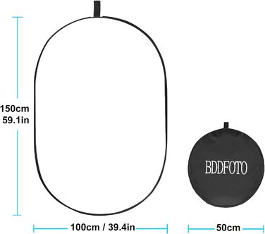 В-1 100x150см Фотостудія Овальний Багатодисковий складний набір світловідбивачів з сумкою для перенесення для студійної зйомки 100x150см, 5-