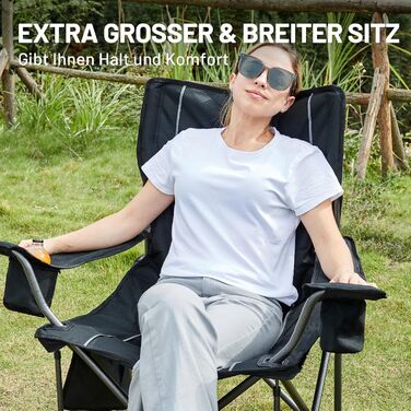 Складаний кемпінговий стілець TIMBER RIDGE, 2 шт., вантажопідйомність 200 кг, великий, ширина сидіння 63 см, зручний м&39який складний стілець з ізольованою сумкою-холодильником, кемпінговий стілець, складний стілець, садовий стілець, стілець для риболовл