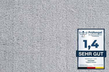 М&39який килимок для ванної кімнати andiamo Arezzo - нековзний килимок для ванної, можна прати в пральній машині та він довговічний, абсорбуючий килимок для ванної та душу, 80 x 80 см, сірий 80 x 80 см (квадратний) сірий