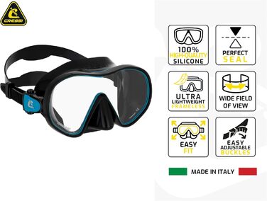 Комплект маски для дайвінгу та сухої трубки для сноркелінгу та підводного плавання з аквалангом, один розмір, унісекс, чорний/червоний