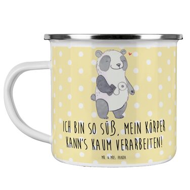 Емальована кружка для кемпінгу &quotМістер і місіс Панда&quot з інсуліновим насосом &quotПанда&quot - подарунок, кружка для кемпінгу, кемпінгові чашки, діабет, емальована кружка для пиття, кружка для відпочинку на природі, жовта емальована кружка для кемп