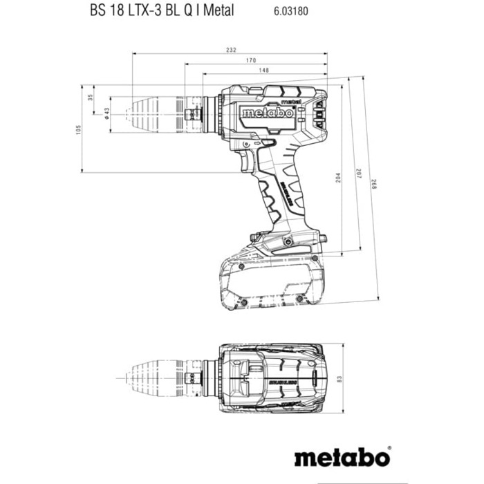 18 LTX-3 BL Q I Metal (603180660) Taladro atornillador de batera, 18 LTX-3 BL Q I Metal (603180660) Taladro atornillador de batera