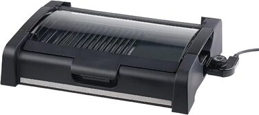 Електричний гриль Rosenstein & Shne Настільний гриль зі скляною кришкою, пластина для гриля з керамічним покриттям, 1 650 Вт (елек