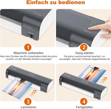 Ламінатор Bonsaii A3, швидкий нагрів та ламінування, 80-125 мікрон, захист від застрягання, ламінатор для школи, офісу та домашнього використання (L318-A) 13 дюймів 5 пакетів