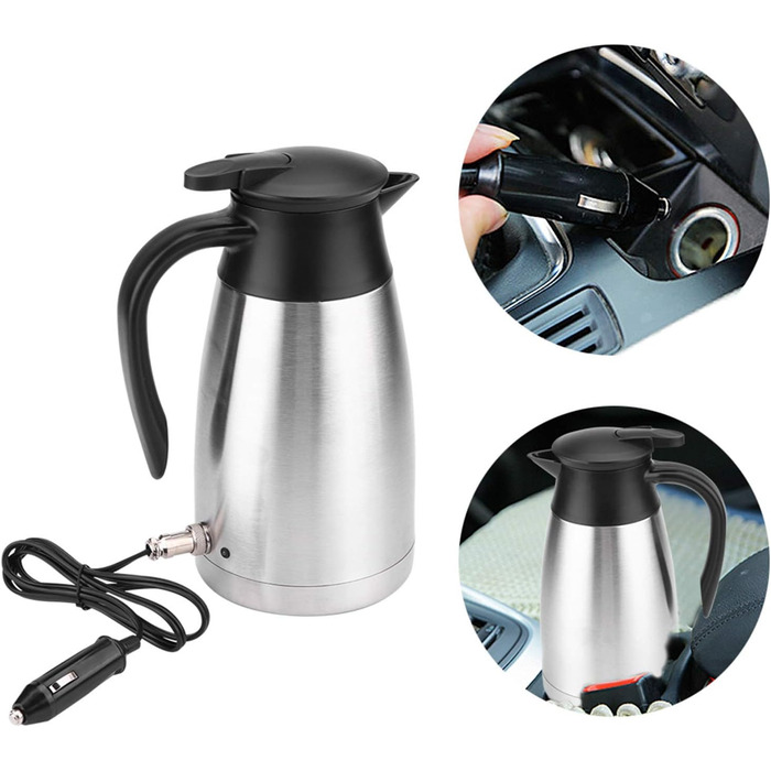 Чайник 12V -- Чайник 1000 мл автомобільний вантажівка 12V/24V чайник з нержавіючої сталі електричний нагрівач пляшка води швидкий