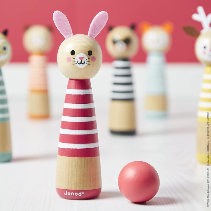 Моя перша весела садова гра Skittles, дитяча гра на свіжому повітрі, 6 Skittles та 2 дерев&39яні м&39ячі, вік 3, J03200