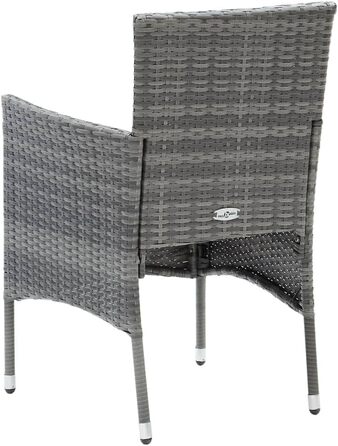 Садові обідні стільці 4 шт. Poly Rattan Grey