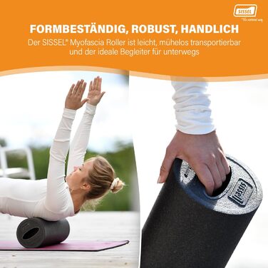 Міофасційний валик SISSEL Фасційний валик з виїмкою для захоплення Фасційний валик для спини 40 см Ергономічний для спини та хребта Пінопластовий валик з матеріалу EPP Міцний та стабільний за розмірами, синій