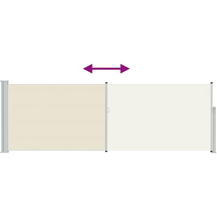 Розсувний бічний тент, сонцезахисний тент, екран для конфіденційності, вітрозахисний екран, бічна рулонна штора, тент для бічної стіни для балкону, саду та тераси, 100x300 см, кремовий