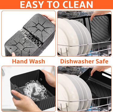 Аксесуари для фритюрниці Ninja Foodi Flexdrawer 10,4 л AF500DE,3 шт. Багаторазова мультипіч з силіконовою формою Аксесуари для Ninja AF500EU(3 шт. и чорні)