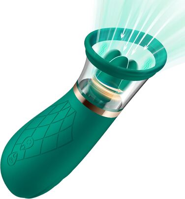 Вібраційна секс-іграшка FIDECH для жінок, стимулятор клітора для неї з 4 режимами всмоктування, 5 режимів язика, вібратор, що обертається на 360, вібратор для язика, секс-іграшка для пар, екстремальна секс-іграшка, зелений