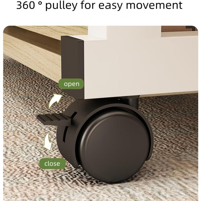 Мобільний комп&39ютерний стіл, портативний офісний стіл на колесах, стіл з регульованою висотою, офісний стіл для студентів та працівників, 80x40x60-90 см (чорний)