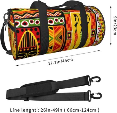 Спортивна сумка, дорожня сумка, сумка для подорожей, африканський смугастий принт, сумка на нічліг, чорна, універсальний розмір