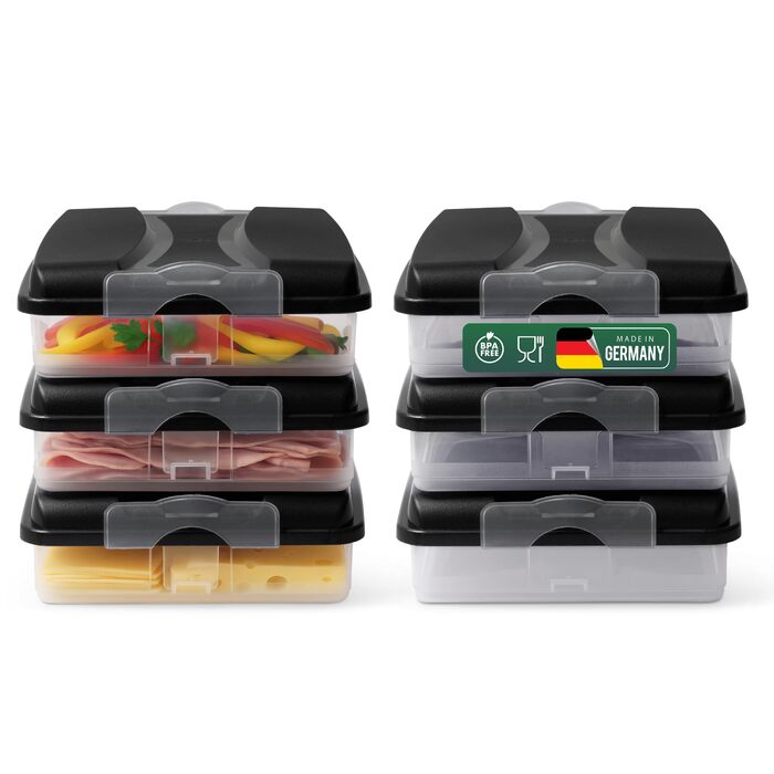 Контейнери для зберігання продуктів Novaliv 6 шт. з 6 кришками, що штабелюються для холодильника та морозильної камери, набір контейнерів для зберігання продуктів, коробка-органайзер для м&39ясної нарізки, ковбас, сиру, фруктів, овочів, коробка для пригот