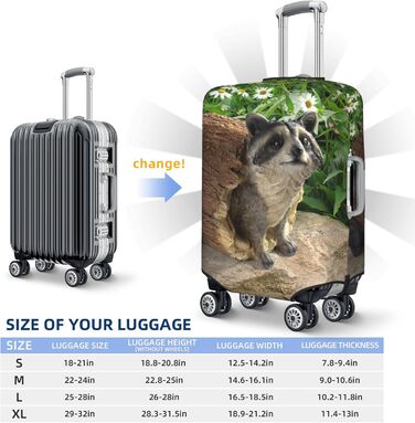 Чохол для валізи Єнот, еластичний захисний чохол від подряпин та пилу, чорний, розмір 90