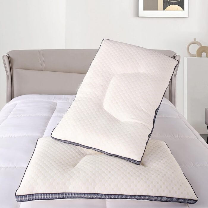 Подушка преміум-класу Mixibaby, 2 шт., 50 x 70 см, дихаюча, м&39яка, стьобана, для шиї, модель подушка для підтримки шиї